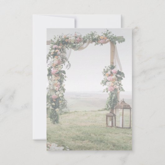 Hochzeitliches Arbor Lantern Probe Dinner Einladung (Rückseite)