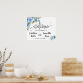 Hochzeitliches Begrüßungsschild boho chic blauen B Poster (Küche)