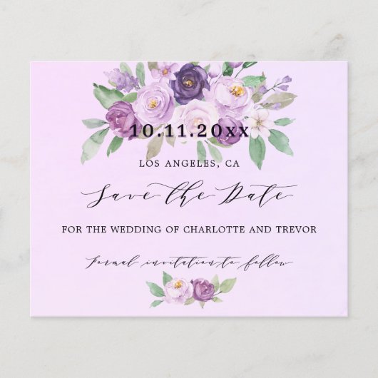 Hochzeitliches Blume Save the Date Flyer (Vorne)