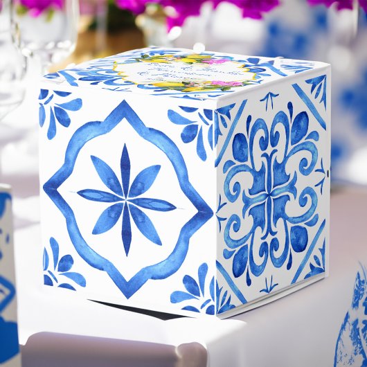 Hochzeitliches Brautparty bevorzugt blaue Fliesenl Geschenkschachtel