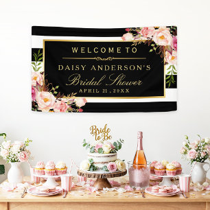 Hochzeitliches Brautparty Moderne Vintage Blumende Banner
