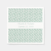 Hochzeitliches Brautparty Pastel Grün Weiße Blüte Serviette (Vorderseite)
