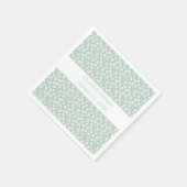 Hochzeitliches Brautparty Pastel Grün Weiße Blüte Serviette (Ecke)