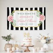 Hochzeitliches Brautparty Romantische Blumenstreif Banner