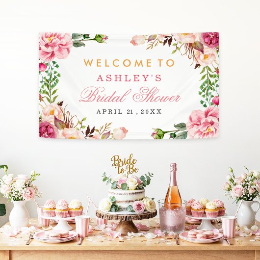 Hochzeitliches Brautparty Romantischer Chic floral Banner