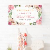 Hochzeitliches Brautparty Romantischer Chic floral Banner (Insitu)