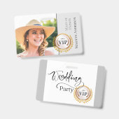 Hochzeitliches Brautparty VIP-Abzeichen Ausweis (Vorder- & Rückseite)