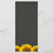 Hochzeitliches Dinner Menü Rustikale Sonnenblumen Menükarte (Rückseite)