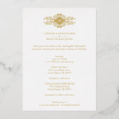 Hochzeitliches Extravagantes Goldenes Arch-Effekt- Folieneinladung (Rückseite)