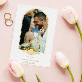 Hochzeitliches Extravagantes Goldenes Arch-Effekt- Folieneinladung