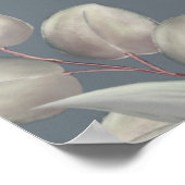 Hochzeitliches Foto Blumenblau Wasserfarbe Elegant Poster (Ecke)