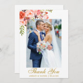 Hochzeitliches Foto Dankeskarte (Vorne/Hinten)