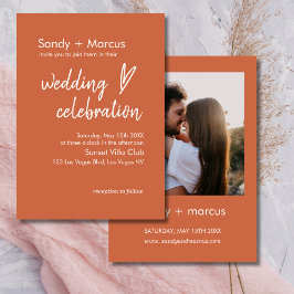 Hochzeitliches Foto Einladung Boho Herz - Kreislau