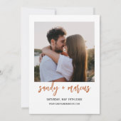 Hochzeitliches Foto Einladung Rosa Pfirsichgarten (Rückseite)