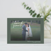 Hochzeitliches Foto Elegante Moderne Dankeskarte (Stehend Vorderseite)