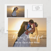 Hochzeitliches Foto für immer Dankbare Mitteilungs Postkarte (Vorne/Hinten)