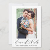 Hochzeitliches Foto für moderne Minimalistische Ka Dankeskarte (Vorderseite)