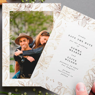 Hochzeitliches Foto mit hochwertigem, modernem Han Save The Date