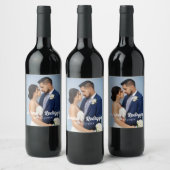 Hochzeitliches Foto Personalisiert Wine Label Name Weinetikett (Flaschen)