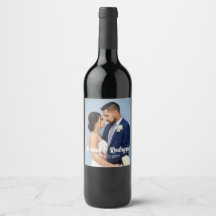 Hochzeitliches Foto Personalisiert Wine Label Name