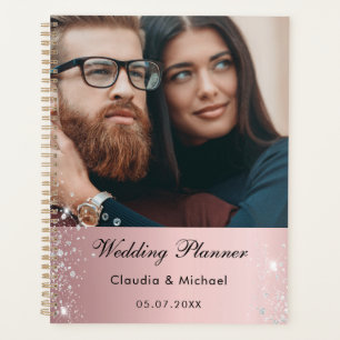 Hochzeitliches Foto Rosa Glitzer Braut 2023 Planer