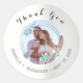 Hochzeitliches Foto Runder Aufkleber (Vorderseite)