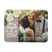Hochzeitliches Foto Save the Date Hydrangeas Light Magnet (Horizontal)