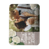 Hochzeitliches Foto Save the Date Hydrangeas Light Magnet (Vertikal)
