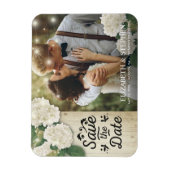 Hochzeitliches Foto Save the Date Hydrangeas Light Magnet (Vertikal)
