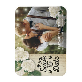 Hochzeitliches Foto Save the Date Hydrangeas Light Magnet