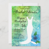 Hochzeitliches Gown Beach Themed Brautparty Einladung (Vorderseite)