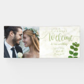 Hochzeitliches Grün-Chic-Foto Banner (Horizontal)