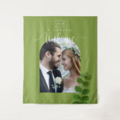 Hochzeitliches Grün-Chic-Foto Wandteppich (Vorderseite)