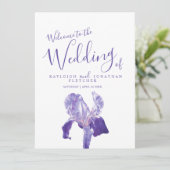 Hochzeitliches Kunstprogramm für lila Iris-Blume Programm (Stehend Vorderseite)