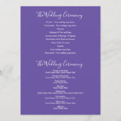 Hochzeitliches Kunstprogramm für lila Iris-Blume Programm (Rückseite)