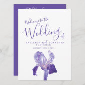 Hochzeitliches Kunstprogramm für lila Iris-Blume Programm (Vorne/Hinten)