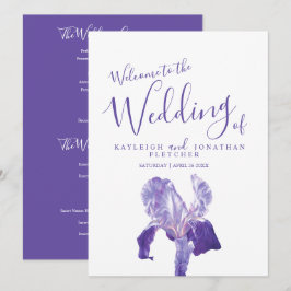 Hochzeitliches Kunstprogramm für lila Iris-Blume Programm