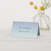 Hochzeitliches Lässiges Thema Weiß und Blau Platzkarte (Rückseite)