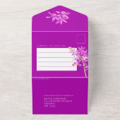 Hochzeitliches lila Juwel Orchideengericht Wasserf All In One Einladung (Außenbereich)