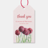 Hochzeitliches Lila Rosa Alliums Blume Wasserfarbe Geschenkanhänger (Vorderseite)