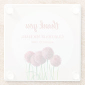 Hochzeitliches Lila Rosa Alliums Blume Wasserfarbe Glasuntersetzer (Rückseite)