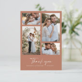 Hochzeitliches minimales Foto dank Terracotta Einladung (Stehend Vorderseite)