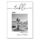 Hochzeitliches modernes Minimales Foto | TISCHNUMM Tischnummer (Vorderseite)