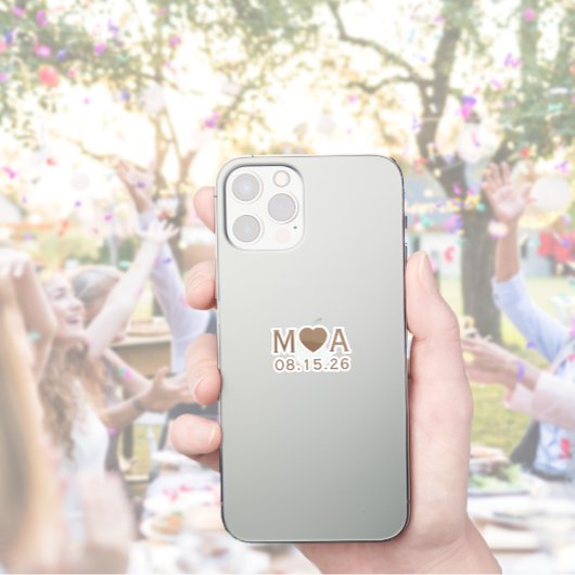 Hochzeitliches Monogramm-Liebe Herz Aufkleber