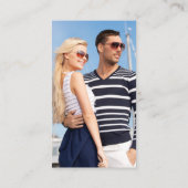 Hochzeitliches Navy Blue Anchor QR UAWG Foto Begleitkarte (Rückseite)