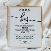 Hochzeitliches Open Bar Menu Signieren Rustikale C Poster