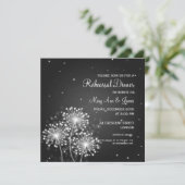 Hochzeitliches Probe Abendessen Sommerspass Schwar Einladung (Stehend Vorderseite)