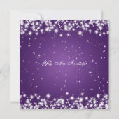 Hochzeitliches Probe-Abendessen Winterspark Lila Einladung (Rückseite)