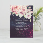 Hochzeitliches Probe-Dinner Boho Lila Lichter Einladung (Stehend Vorderseite)