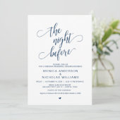 Hochzeitliches Probe-Dinner, einfaches Navy Blue S Einladung (Stehend Vorderseite)